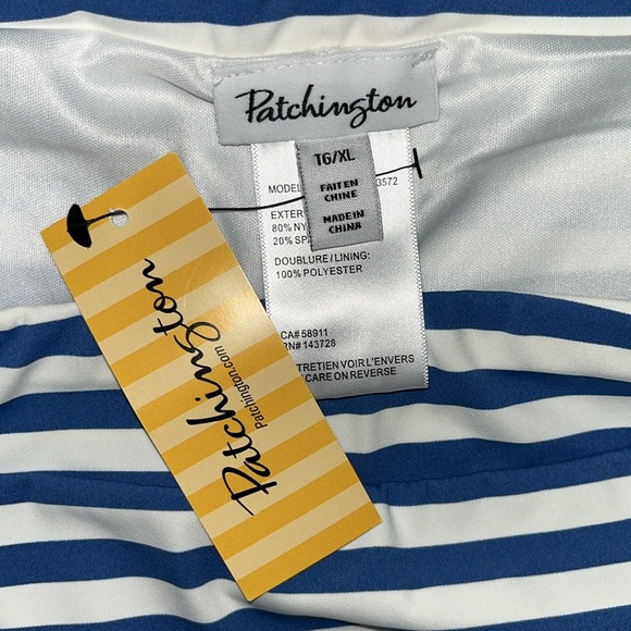 Patchington NWT Size XL Blue & White Stripe Skort - Skirt w/ Shorts - Picture 4 of 4